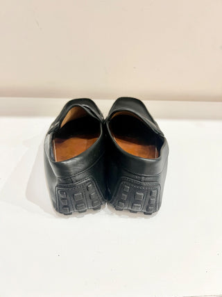 Gucci Soft Clove Calfskin Interlocking G Driver Loafers Black Men's Size 11.5