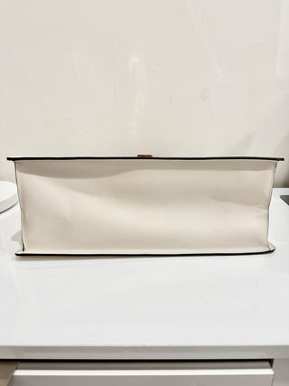 Gucci Large Sylvie 1969 Leather Handbag with Removable Strap White
