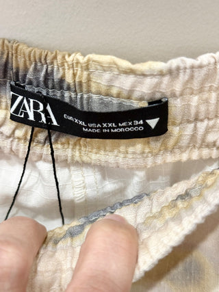 NWOT Zara Matching Set; Mini Skirt & Bomber Jacket Beige/Gray Top XL/Bottoms XXL