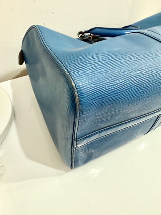 Louis Vuitton Toledo Blue Epi Leather Keepall 50 Travel Bag