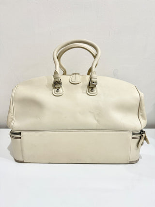 Christian Dior Leather Large Detective Gaucho Saddle Handbag Cream