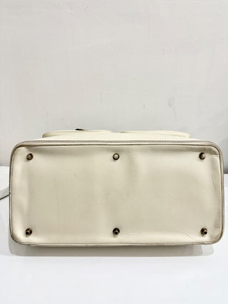 Christian Dior Leather Large Detective Gaucho Saddle Handbag Cream