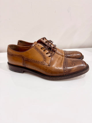 Gucci Leather Brogue Detail Lace Up Derby Formal Dress Brown Men's Size 11
