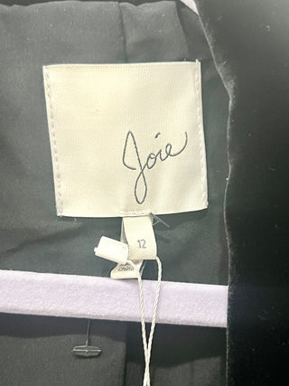 Joie Mehira Velvet Shawl Lapel Formal Blazer Jacket Black Caviar Women's Size 12
