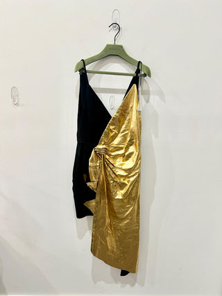 Gucci suede and leather asymmetrical mini dress, 40 IT / US 4