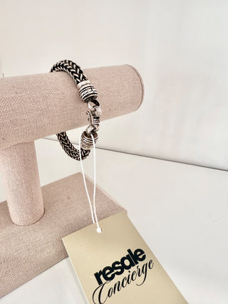 Braided Sterling Silver 92.5 Foxtail Chain Bracelet Women's