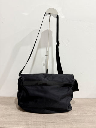 Prada black nylon messenger bag