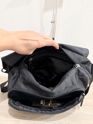 Prada black nylon messenger bag