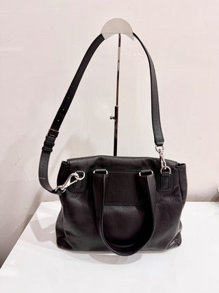 Givenchy Pebbled Calfskin Medium Pandora Pure Flap Leather Shoulder Bag Black