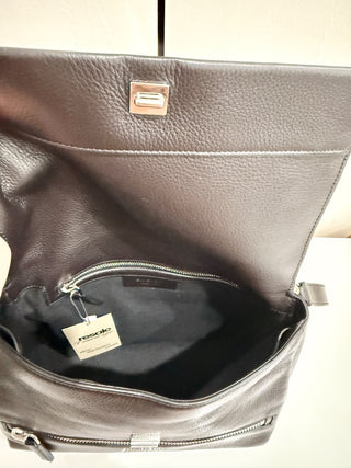 Givenchy Pebbled Calfskin Medium Pandora Pure Flap Leather Shoulder Bag Black