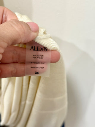 Alexis Cielo Colorblock Sleeveless Pleated Polo A-Line Midi Dress White Women XS