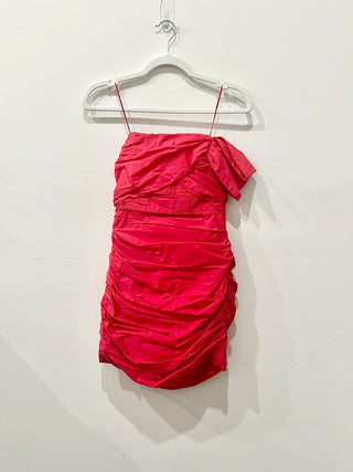 Zara red draped mii dress, M