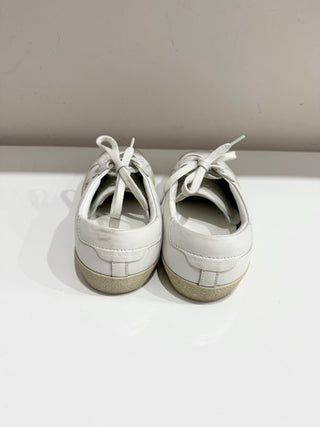 Saint Laurent SL/06 Court Classic Logo-Embroidered Leather Sneakers White EU 39