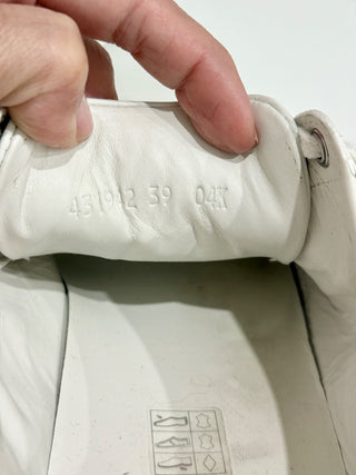 Gucci Leather Python Embossed Leather Ace Bee Low Top Sneakers White Women EU 39