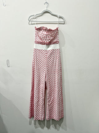 Alexis strapless embroidered jumpsuit, S