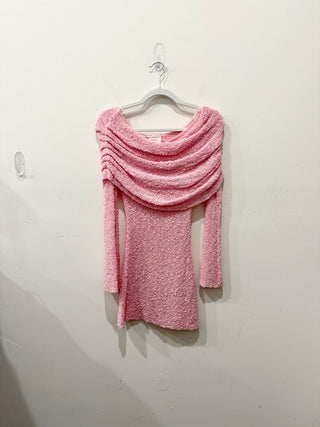 Meshki off shoulder mini knit dress, XS