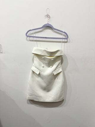 Meshki strapless front button mini dress, XS/S