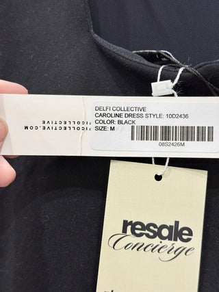 NWT Delfi Collective Caroline Pleated Colorblock Maxi Dress Black Women's Medium