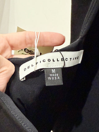 NWT Delfi Collective Caroline Pleated Colorblock Maxi Dress Black Women's Medium