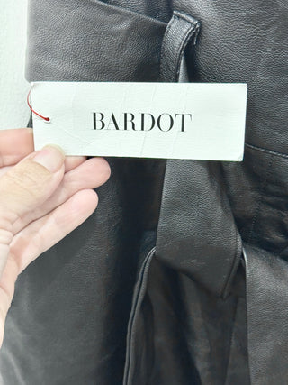 NWT Bardot Debbie Vegan Faux Leather Ultra High Rise Pants Black Women's 4