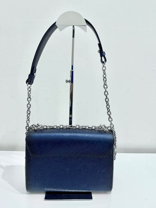 Louis Vuitton Blue Nuit Epi Leather Sequin Flames Twist MM Bag Limited Edition
