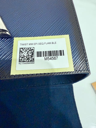 Louis Vuitton Blue Nuit Epi Leather Sequin Flames Twist MM Bag Limited Edition