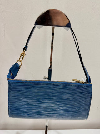 Louis Vuitton Leather 1998 Epi Pochette Accessoires Shoulder Bag Blue Size Small