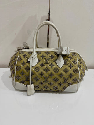 Louis Vuitton LV Monogram Bouclettes Speedy Round Bag Mint Womens Medium