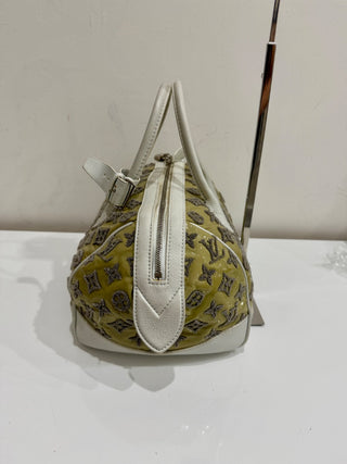 Louis Vuitton LV Monogram Bouclettes Speedy Round Bag Mint Womens Medium