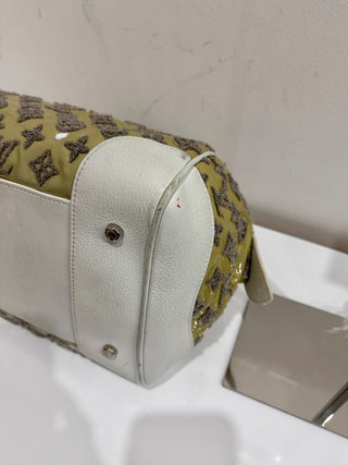 Louis Vuitton LV Monogram Bouclettes Speedy Round Bag Mint Womens Medium