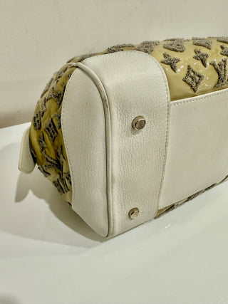 Louis Vuitton LV Monogram Bouclettes Speedy Round Bag Mint Womens Medium