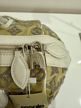 Louis Vuitton LV Monogram Bouclettes Speedy Round Bag Mint Womens Medium