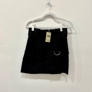 A.L.C. Bryce Linen Blend High Rise Belted A-Line Mini Skirt Black Women's Size 4