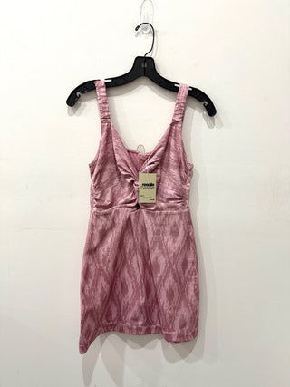 Alexis Abstract Print Sleeveless Lined Front Twist Mini Dress Pink Women's Small
