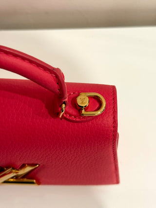 Louis Vuitton Taurillon Leather Twist BB Bag Pink Women's Size Small