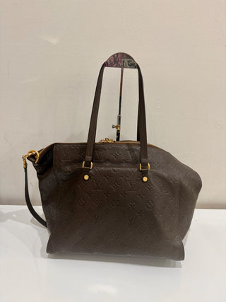Louis Vuitton Embossed Leather Terre Monogram Empreinte Lumineuse PM Bag Brown