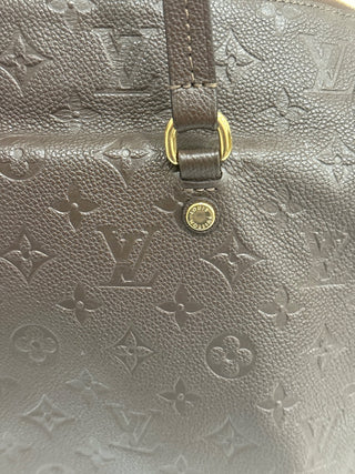 Louis Vuitton Embossed Leather Terre Monogram Empreinte Lumineuse PM Bag Brown