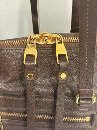 Louis Vuitton Embossed Leather Terre Monogram Empreinte Lumineuse PM Bag Brown
