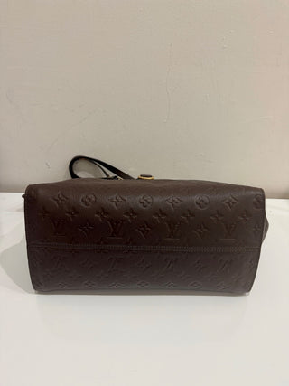 Louis Vuitton Embossed Leather Terre Monogram Empreinte Lumineuse PM Bag Brown