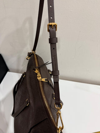 Louis Vuitton Embossed Leather Terre Monogram Empreinte Lumineuse PM Bag Brown