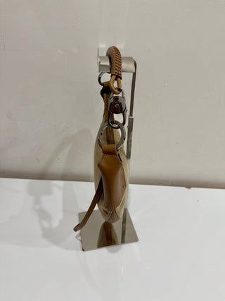 Vintage Gucci Small Canvas Moon Hobo Shoulder Bag Beige