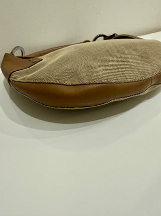 Vintage Gucci Small Canvas Moon Hobo Shoulder Bag Beige