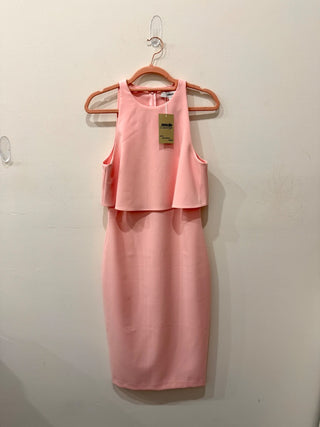 Likely Shayna Draped Overlay Slim Fit Bodycon Dress Rose Shadow Women's Size 6