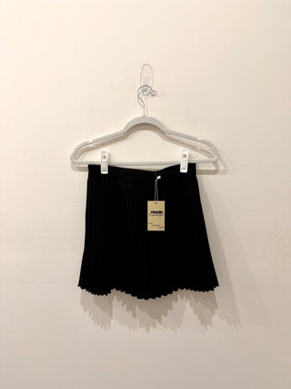 NWT Zara Pull On High Waisted Pleated A-Line Mini Skirt Black Women's Size XS