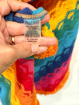 Alexis Rainbow Knit Set: Cielo Top & Kalile Mini Skirt Multi Women's Size Small