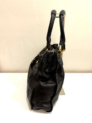 Chloé Paddington Lock & Key Grained Leather Satchel Bag Black Women's Large