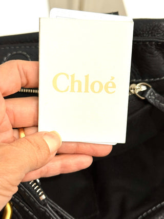 Chloé Paddington Lock & Key Grained Leather Satchel Bag Black Women's Large