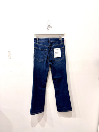 Frame The Reboot High Rise Crop Jeans Medium Wash Femma Blue Womens Size 28