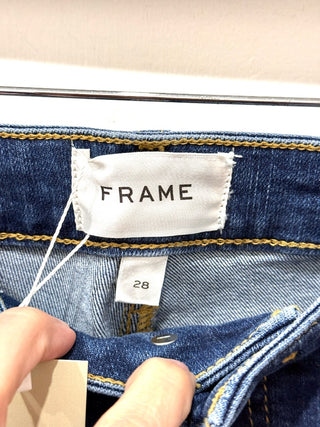 Frame The Reboot High Rise Crop Jeans Medium Wash Femma Blue Womens Size 28