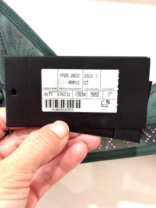 NWT Saint Laurent Logo Crystal Embellished Triangle Bra Green Women's Size M